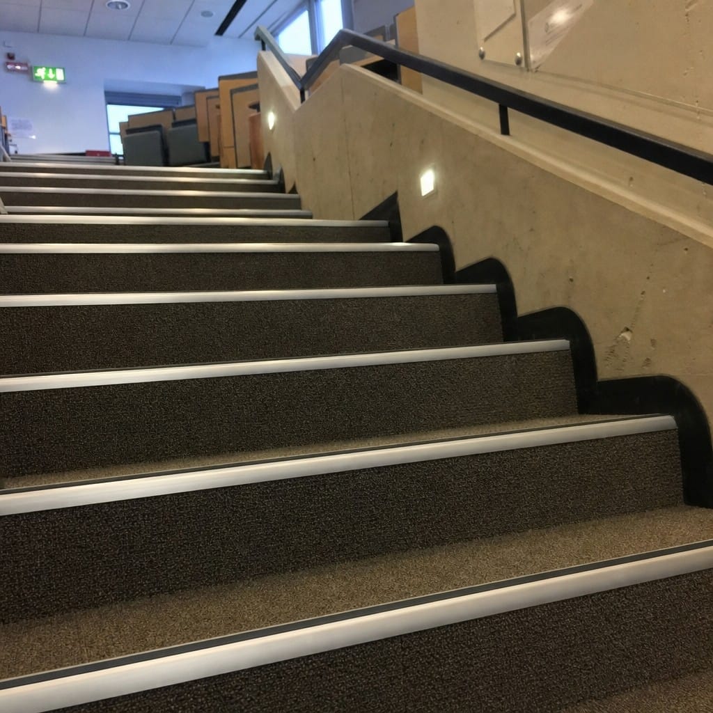 Customer photo review of Heavy Duty Carpet Stair Nosing | Anti-Slip Bullnose Aluminium 70 x 35mm | 8 Colours, 21 Lengths