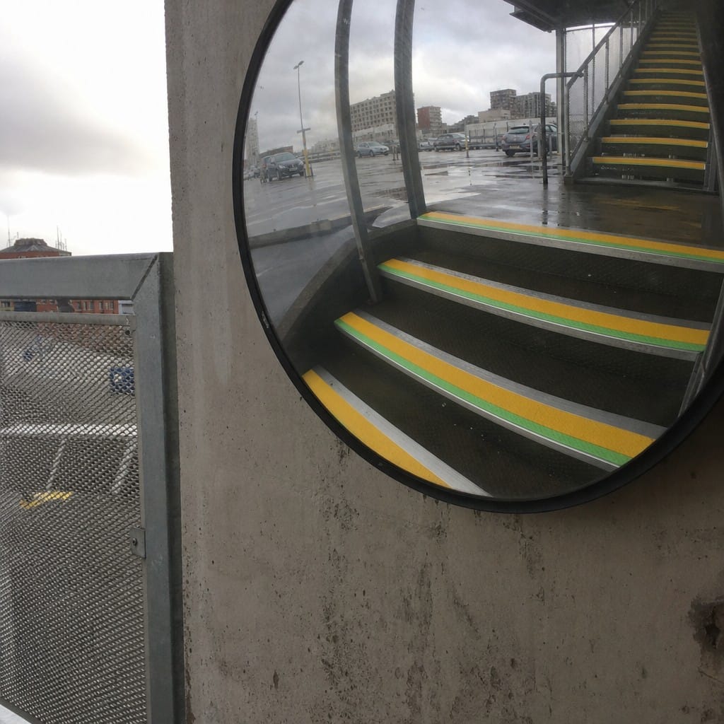 Customer photo review of Aluminium Stair Nosing 57x55mm External Rake Back, Anti Slip Grit
