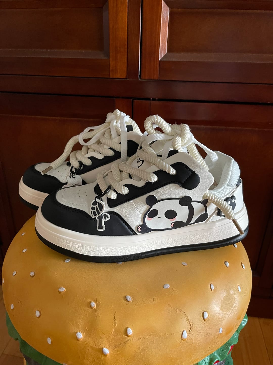 Customer photo review of Chubby Panda Paws Chunky Casual Sneakers – Unisex