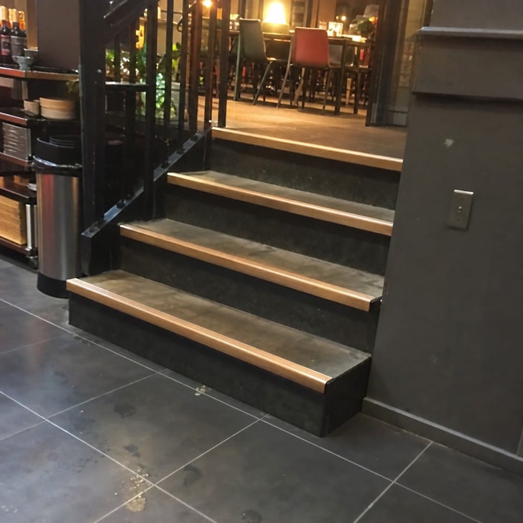 Customer photo review of uPVC Wood Effect Stair Nosing | Stair Edge Protector — 0.9m | 14 Colours