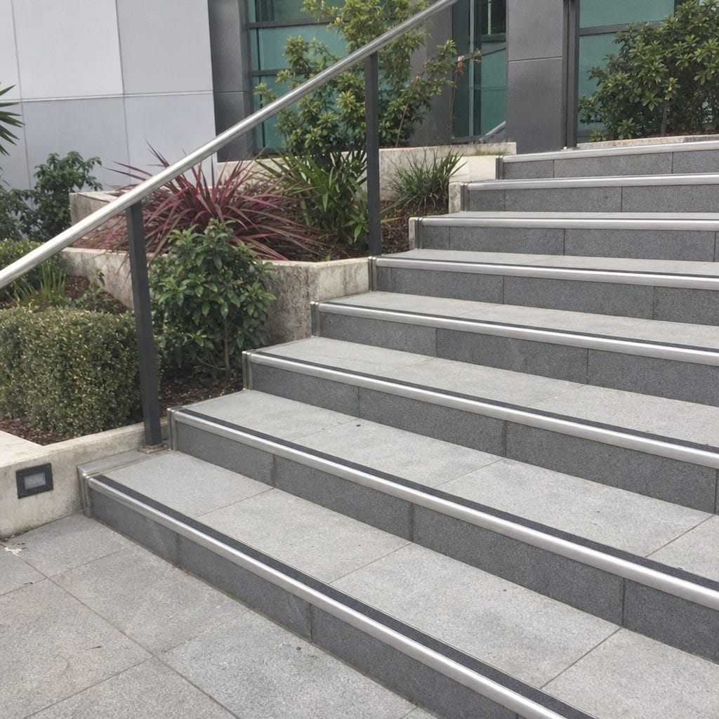 Customer photo review of Retro-Fit Stainless Steel Anti-Slip Stair Nosing R11 | No Tile Removal | 4 Colours | 34mm & 59mm