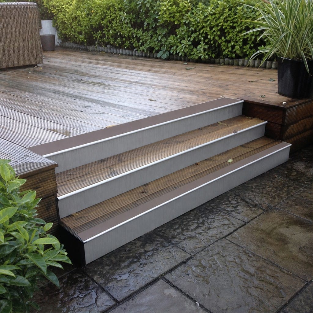 Customer photo review of Rake Back Stair Nosing 2.75m 70mm Tread Anti Slip Vinyl