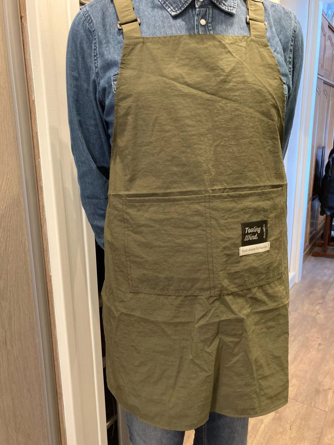 Customer photo review of Tablier Imperméable à Bretelles Croisées Style Japonais