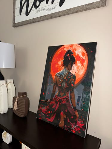 Customer photo review of The Moon's Warrior (Paint by Numbers)