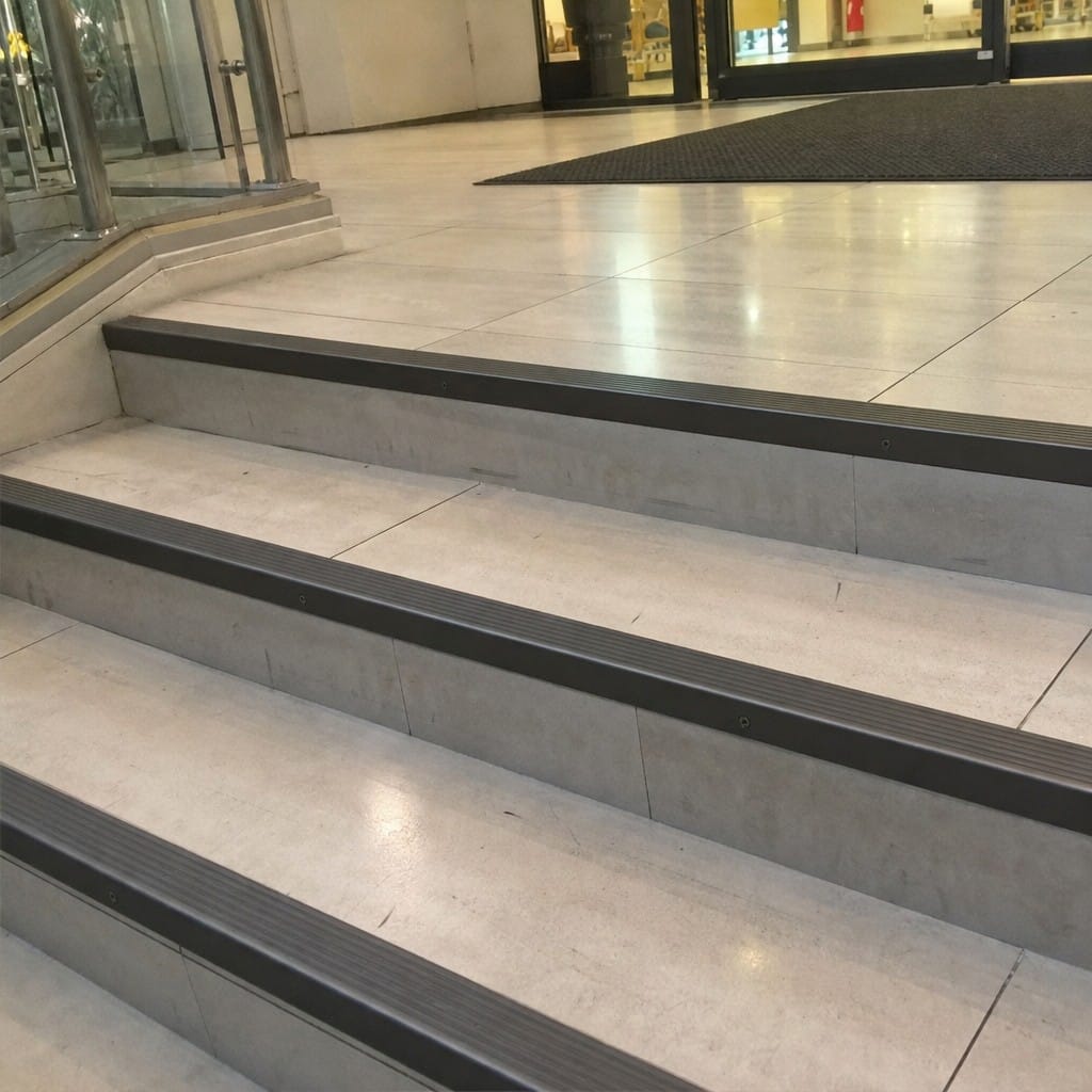 Customer photo review of Aluminium Stair Nosing 62x32mm Square Edge, Bronze & Black