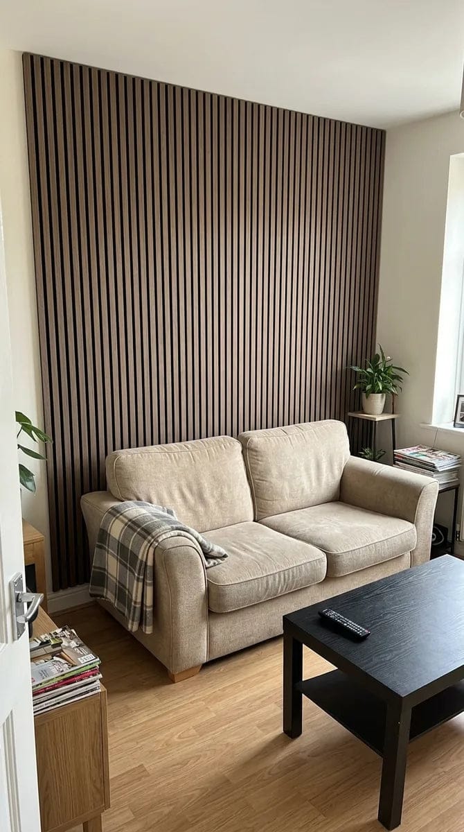Customer photo review of Panneaux Acoustiques Noyer Foncé – 240x60 – 11 mm – Lot de 4