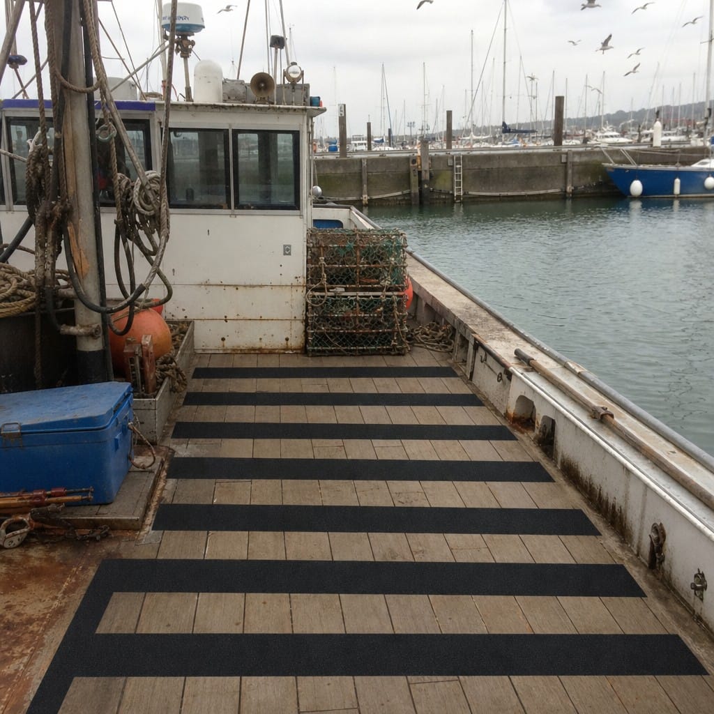 Customer photo review of Extra Coarse Anti-Slip Tape | Heavy Duty | Marine & Industrial Grade | 18.3m Roll