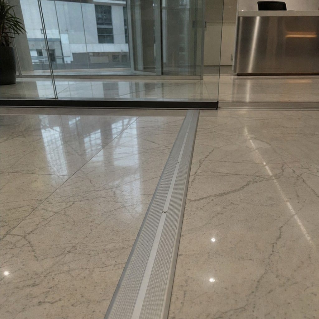 Customer photo review of Aluminium Floor Cover Plate Screw Fit 70-135mm, 6 Widths