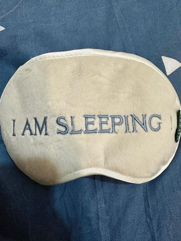 Customer photo review of I Am Sleeping Eye Mask