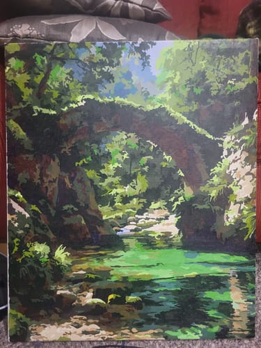 Customer photo review of Ivy Covered Crossing (Paint by Numbers)