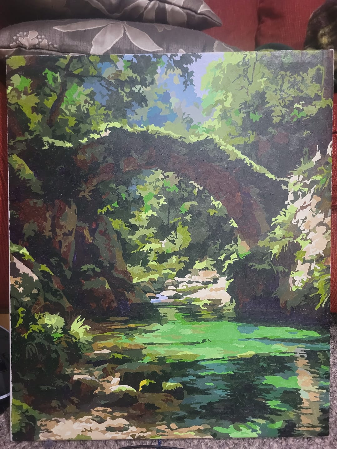 Customer photo review of Ivy Covered Crossing (Paint by Numbers)