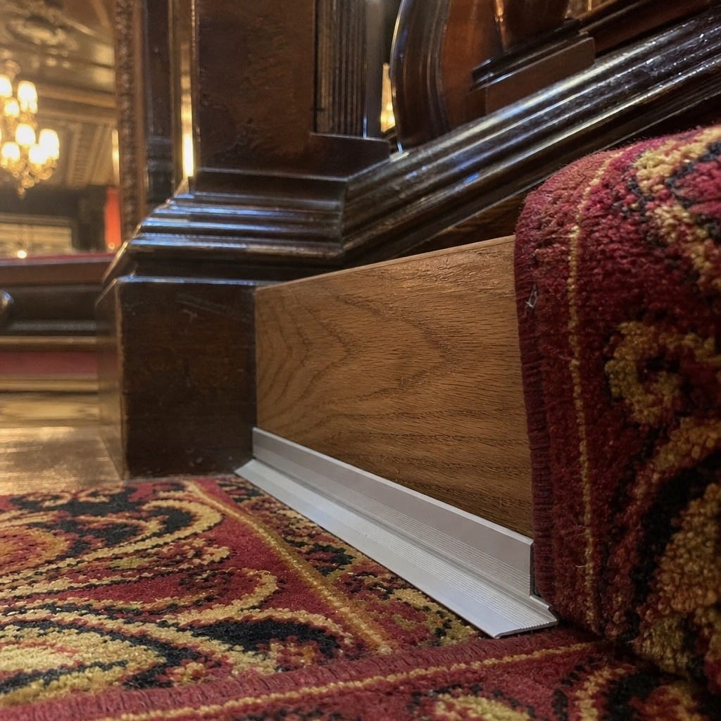 Customer photo review of Aluminium Stair Corner Trim 25mm Inner Angle for 3mm LVT Floors