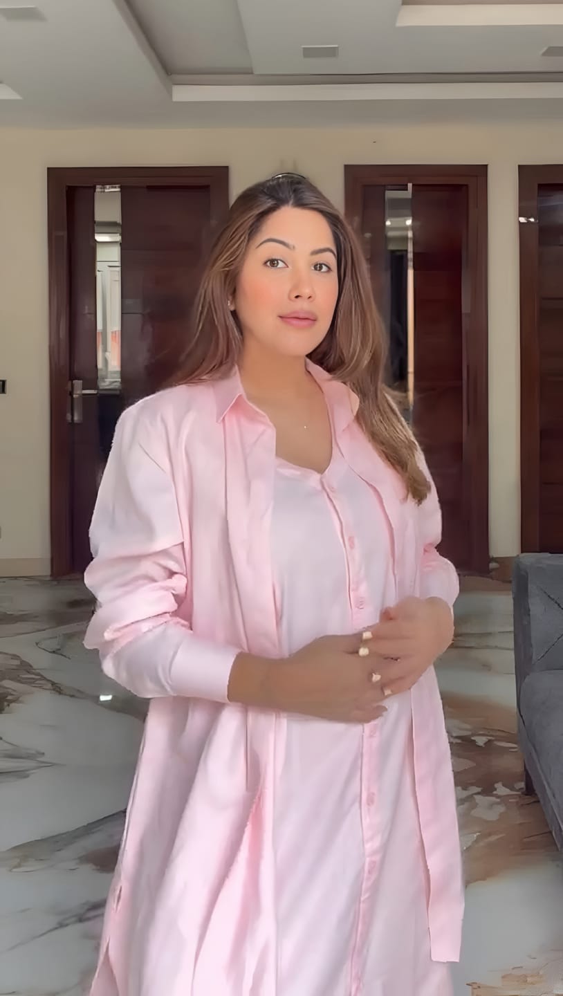 Customer photo review of The Nurture Dress- Blush Pink