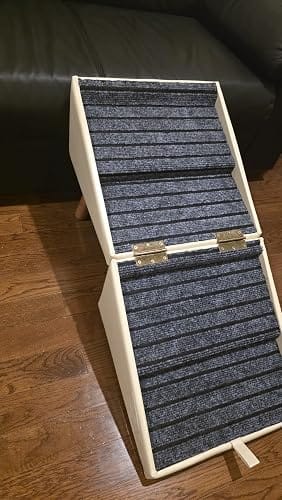 Customer photo review of 2-in-1 Foldable Dog Stairs Ramp for Bed and Couch