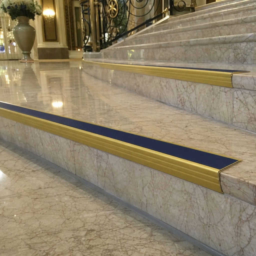 Customer photo review of Aluminium Stair Nosing 3.22m 70mm Tread Custom Finishes