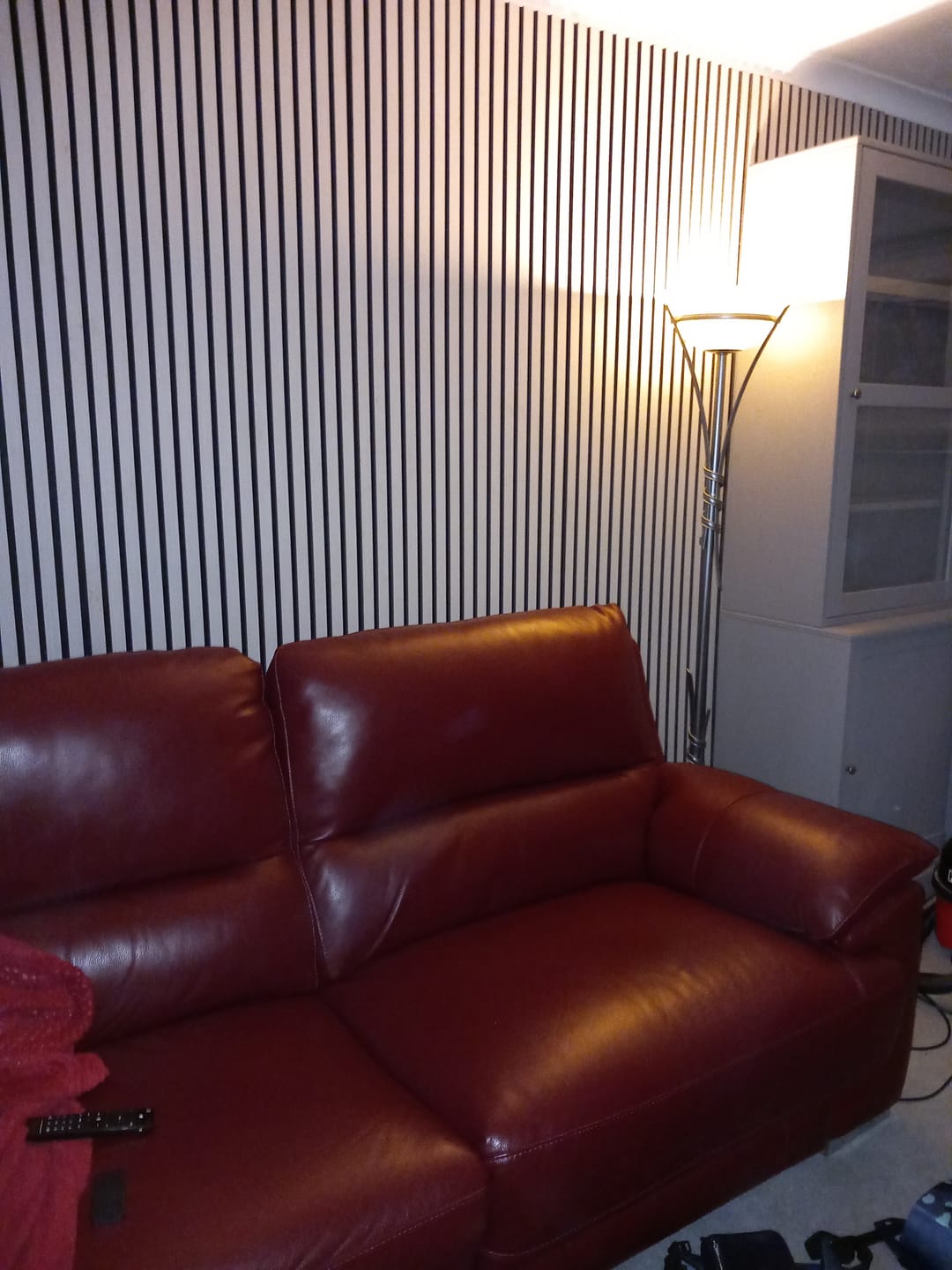 Customer photo review of Acoustic Slat Wall Panels Wooden Decorative Wall Panels Grey Oak Premium 2.4m x 0.6m