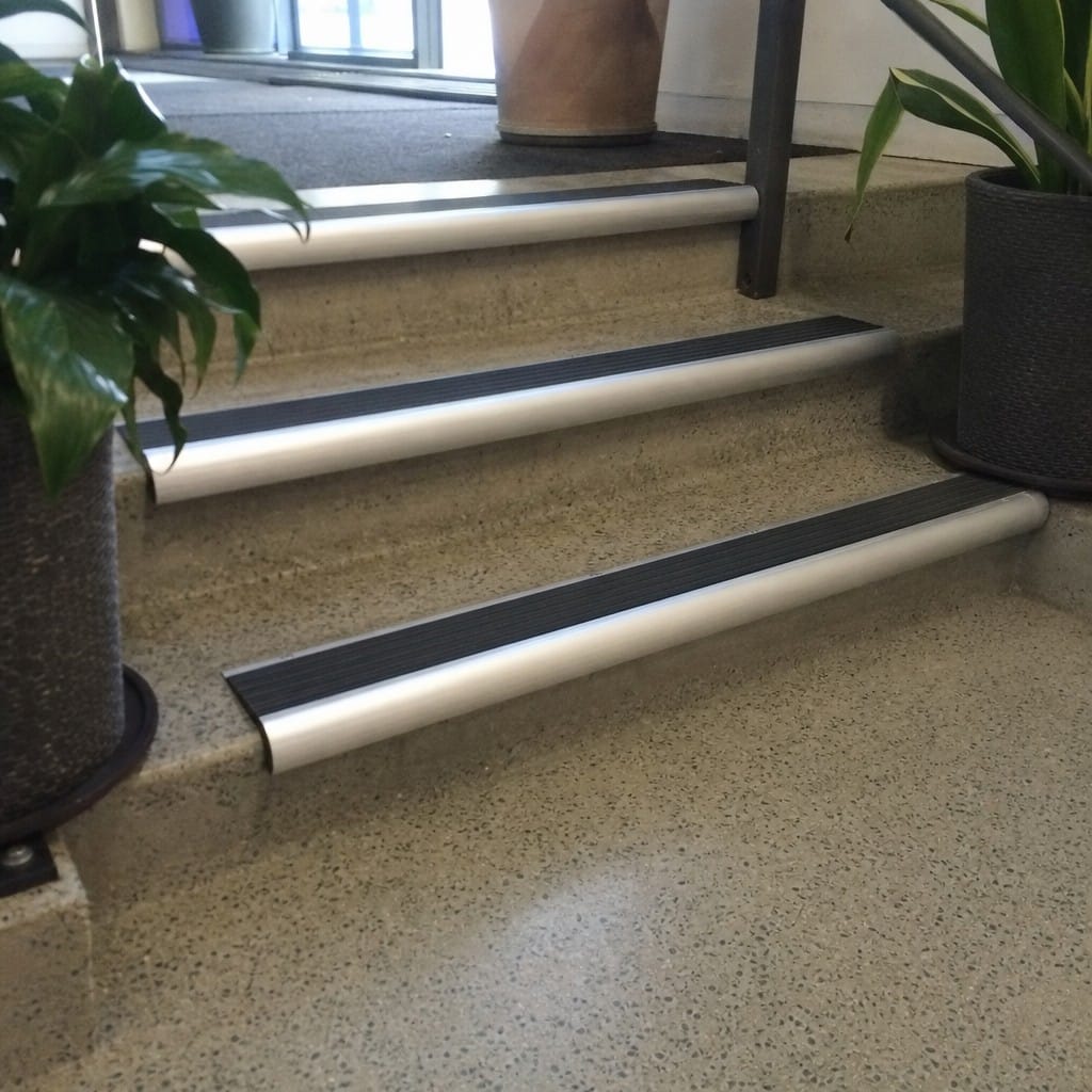 Customer photo review of Aluminium Bullnose Stair Nosing 68x40mm, 1m Bars, Anti-Slip Insert