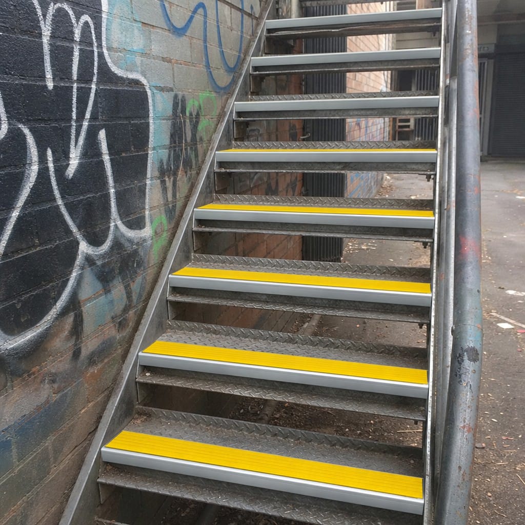 Customer photo review of Aluminium Stair Nosing 70x40mm Bullnose, Anti-Slip PVC Insert, 11 Colours