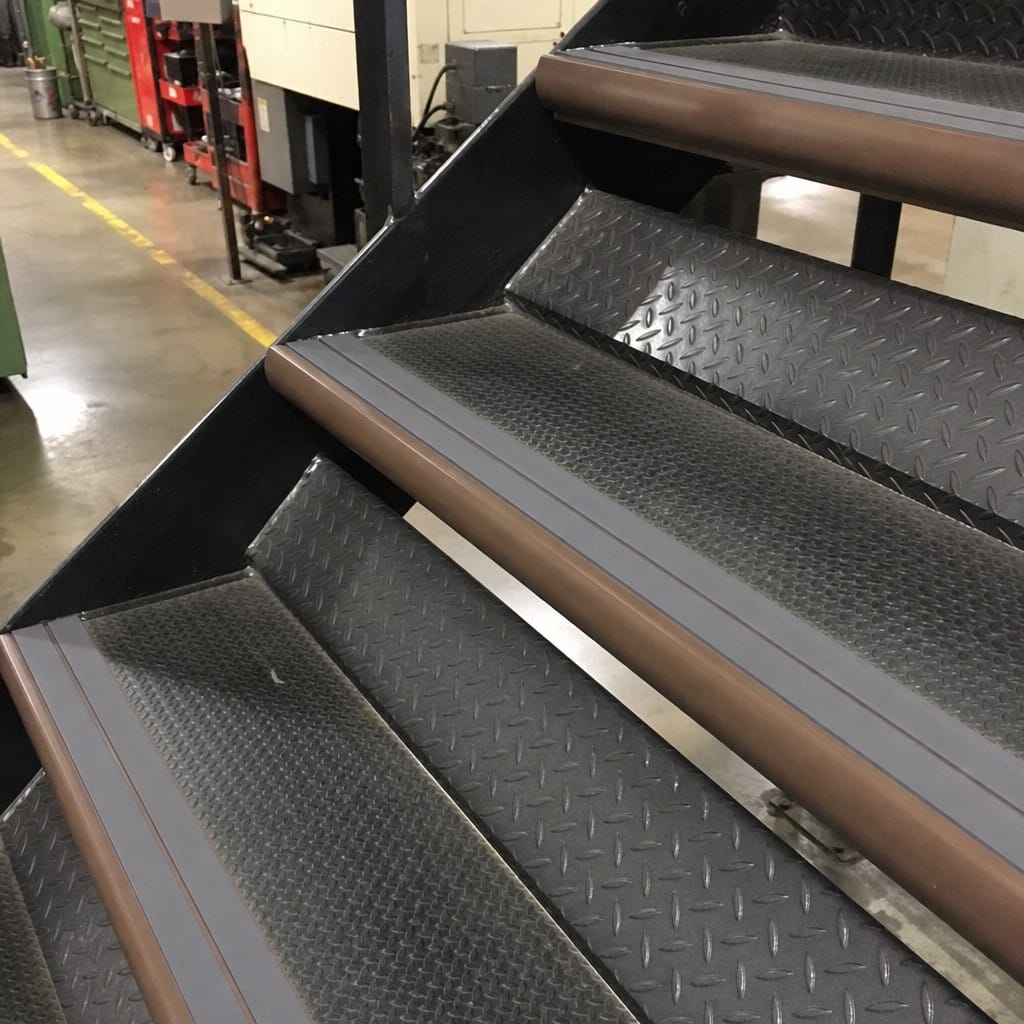 Customer photo review of Bullnose Stair Nosing 2.75m Aluminium 53mm Double Insert