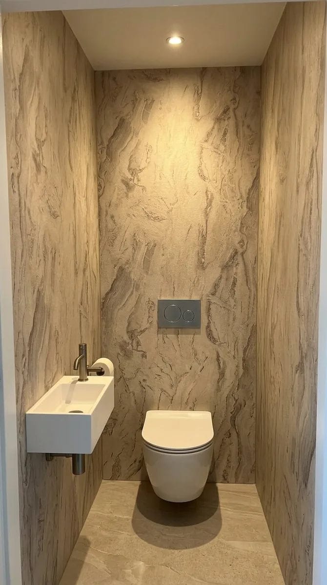 Customer photo review of Panneau PVC - Effet Pierre Gris - 250 x 120 cm – 100% Imperméable - 15 ans Garantie