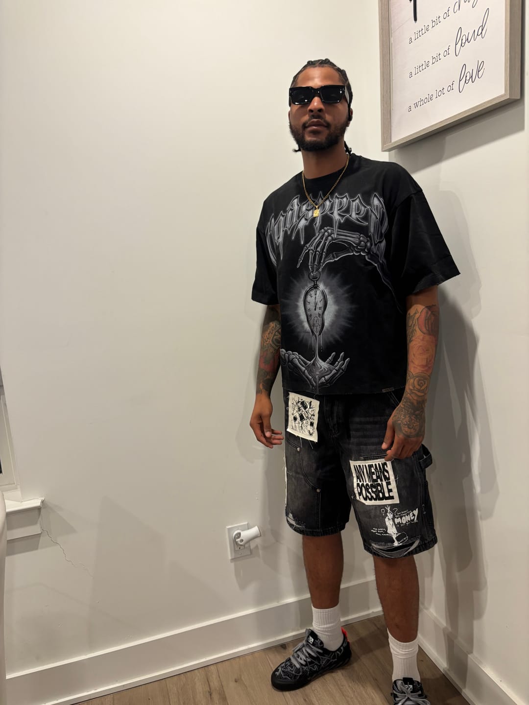 Customer photo review of Godspeed Borrowed Time Tee Black Wash