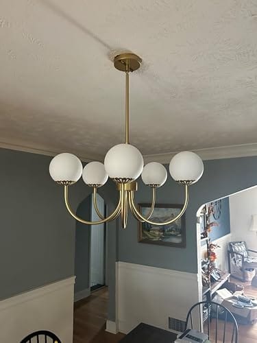 Customer photo review of 6 Globe Chandelier