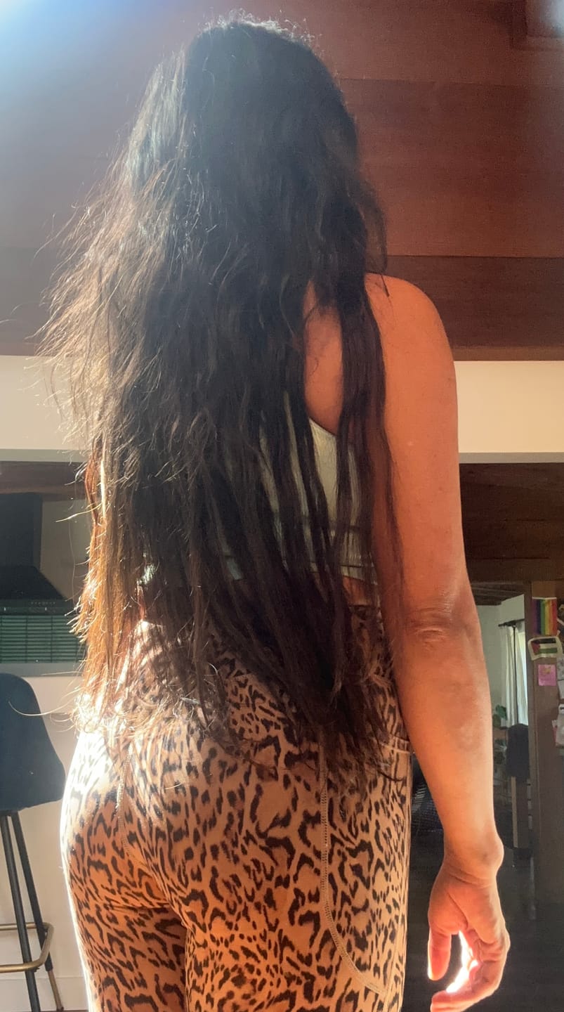 Customer photo review of Darkest Brown Genius Clip In Hair Extensions Seamless Remy Hair #2