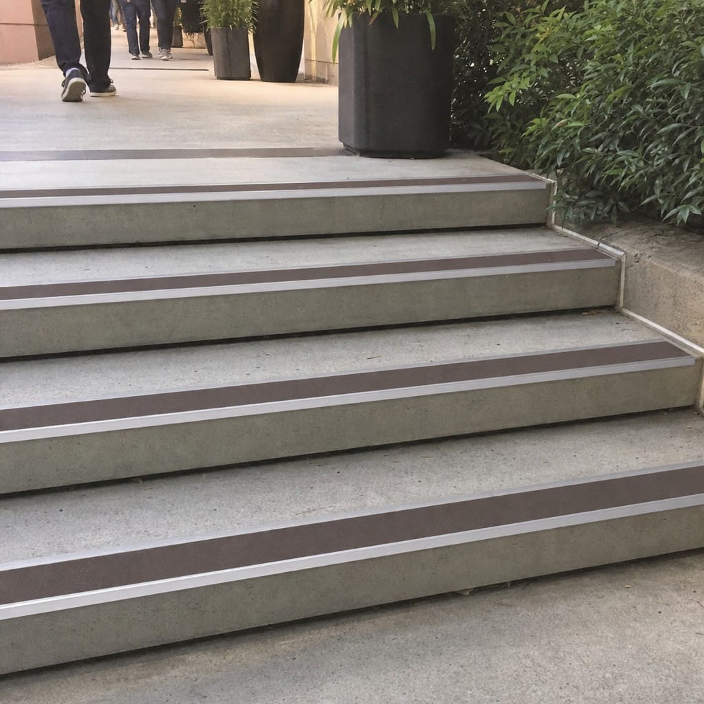 Customer photo review of Rake Back Stair Nosing 3.22m Double Channel Aluminium