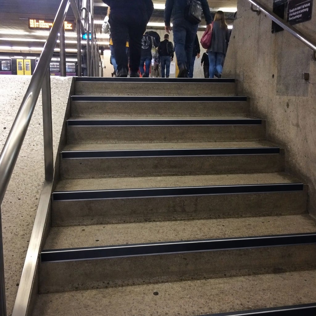 Customer photo review of Aluminium Stair Nosing 70x55mm Wide Tread Anti Slip PVC Insert