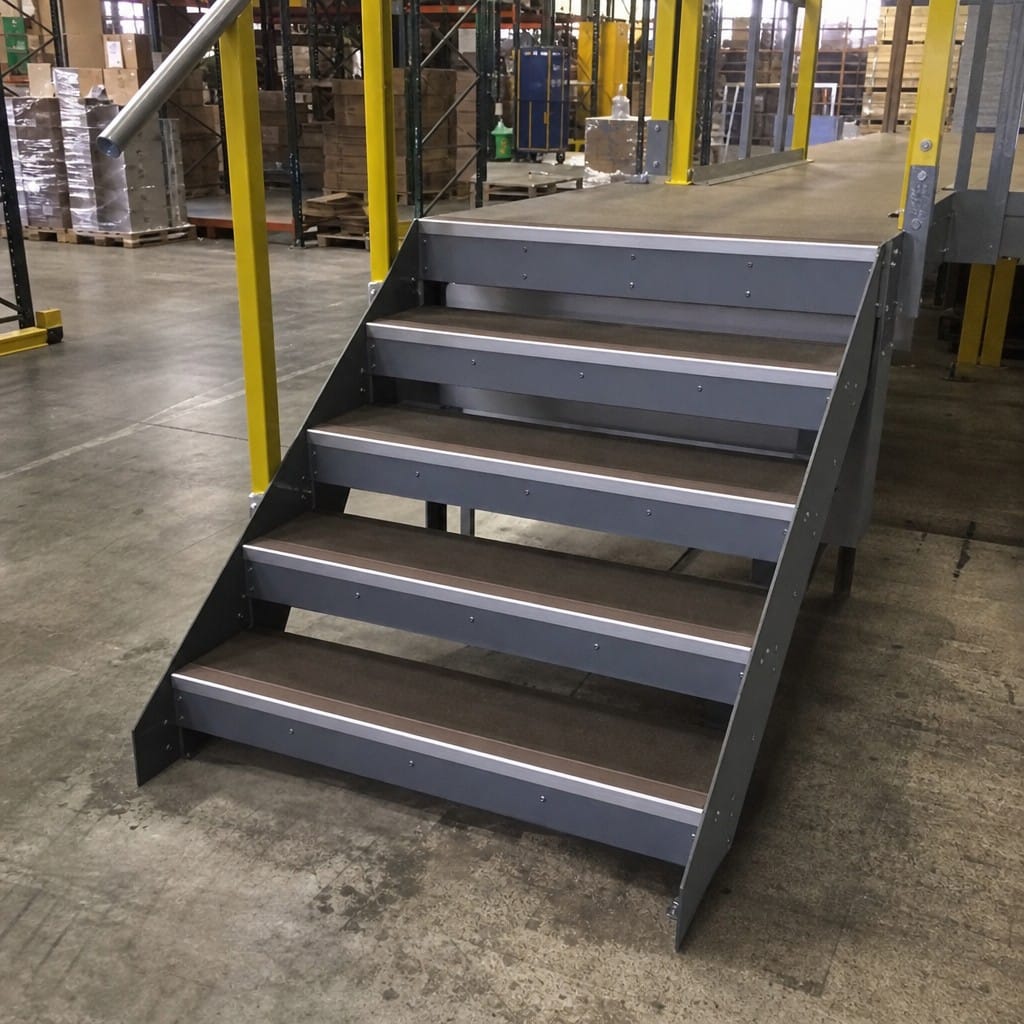 Customer photo review of Rake Back Stair Nosing 2.75m 70mm Tread Anti Slip Vinyl