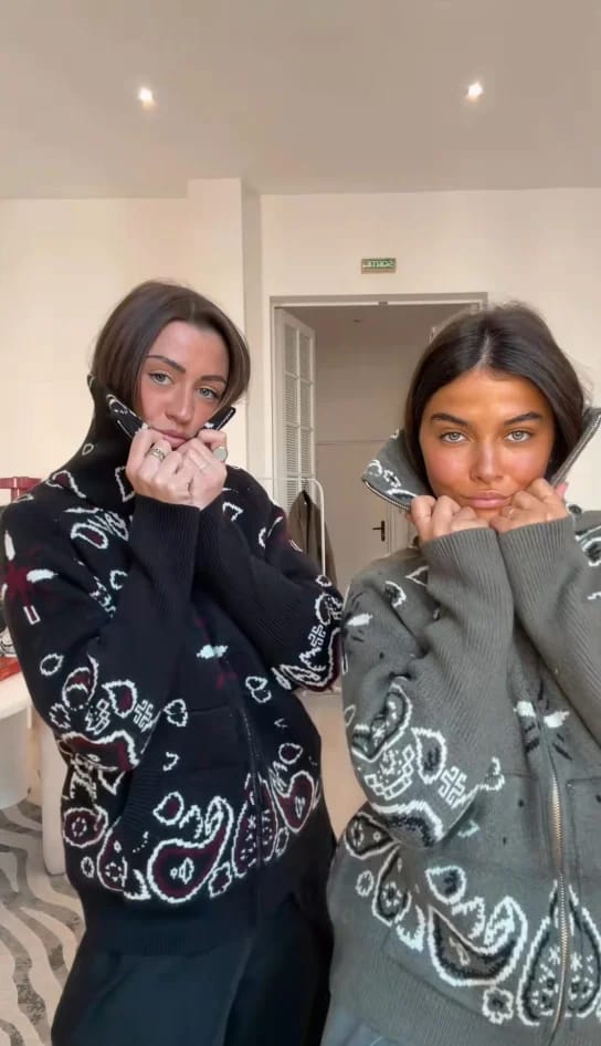 Customer photo review of Ruth Paisley Zip-Up Knit Jacket