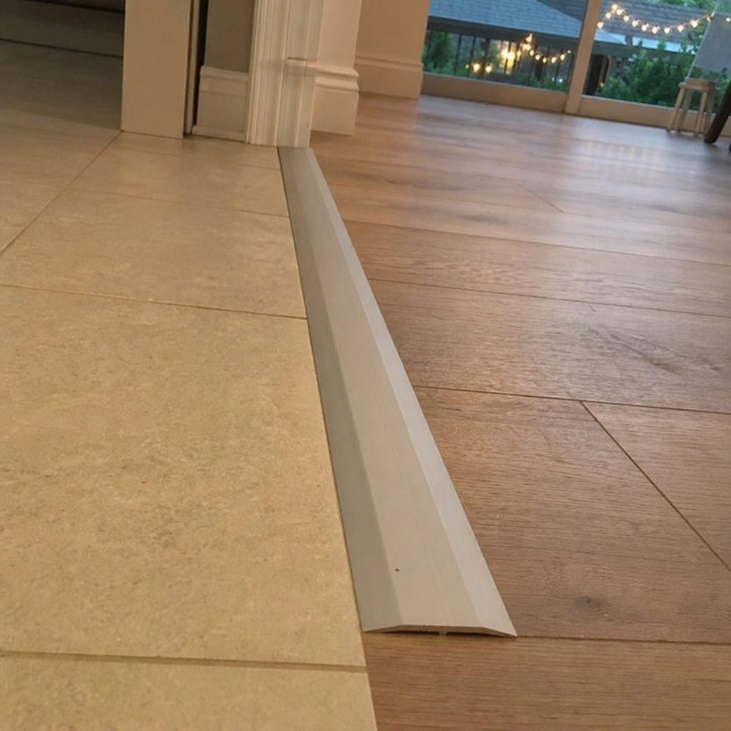 Customer photo review of 26mm Aluminium T-Bar Threshold Strip for Tile to Laminate Floors
