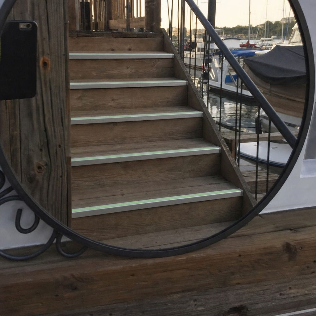 Customer photo review of Aluminium Stair Nosing 69x40mm Outdoor Grade Ramped Glow Edge