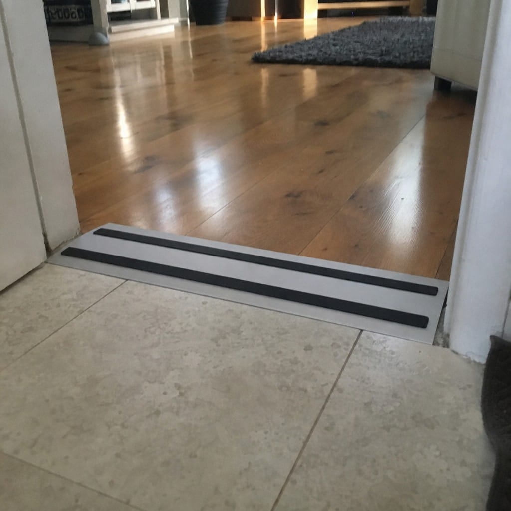 Customer photo review of Anodised Door Threshold 60mm Self Adhesive Matt Silver