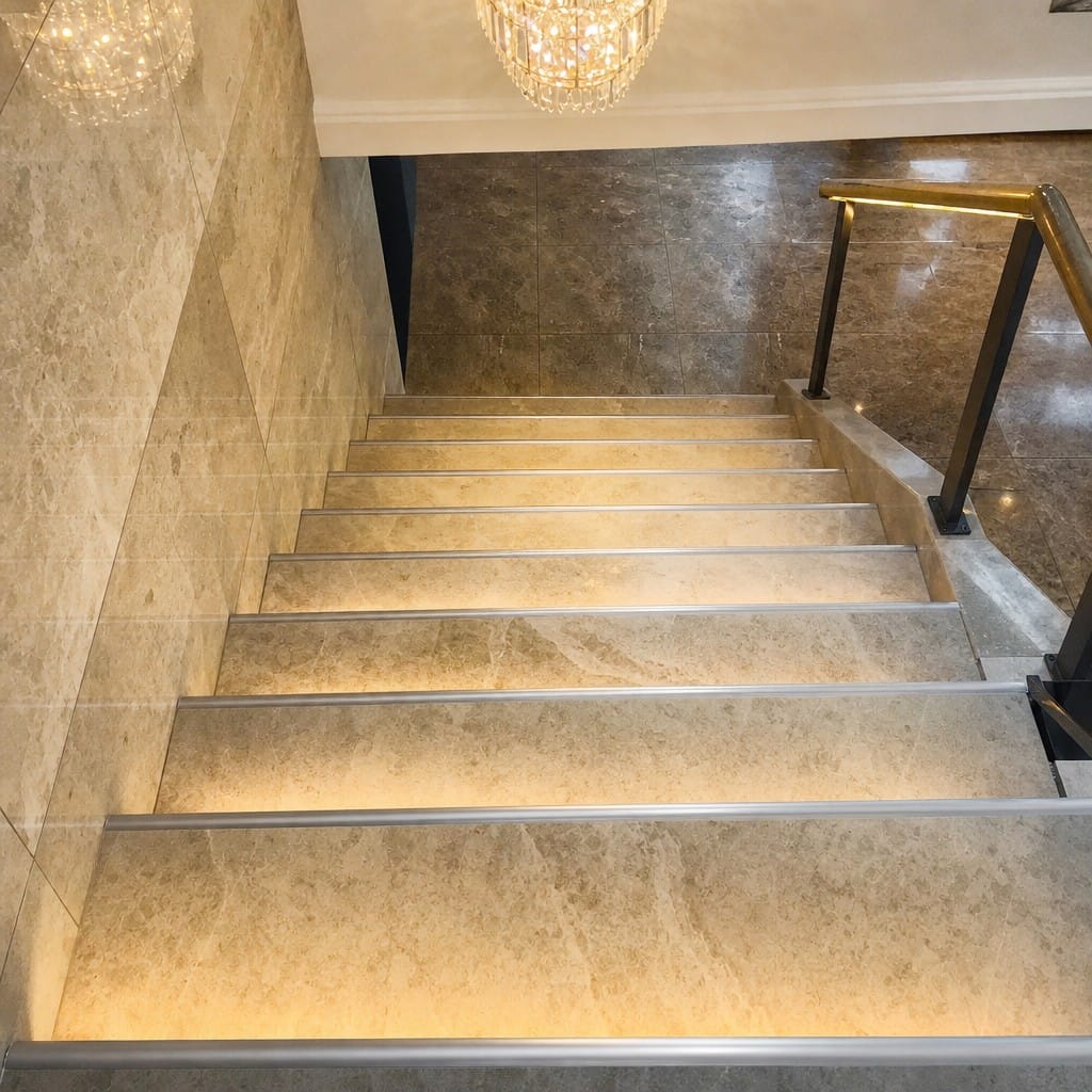 Customer photo review of LED Stair Nosing | Illuminated Aluminium Profile for 8mm LED Strip | 2.5m | 9mm & 11mm | 4 Finishes