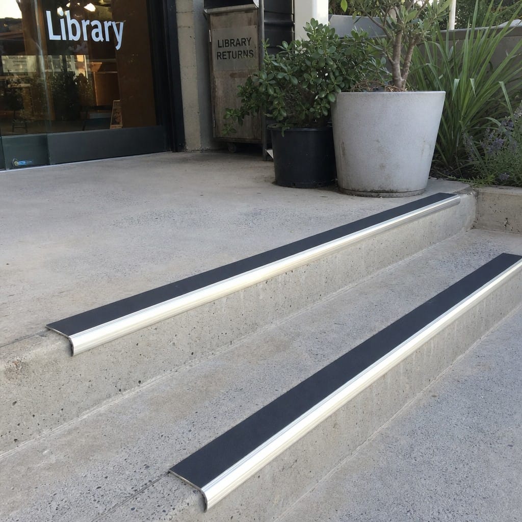 Customer photo review of Aluminium Stair Nosing 2.75m Single Channel 37mm Bullnose