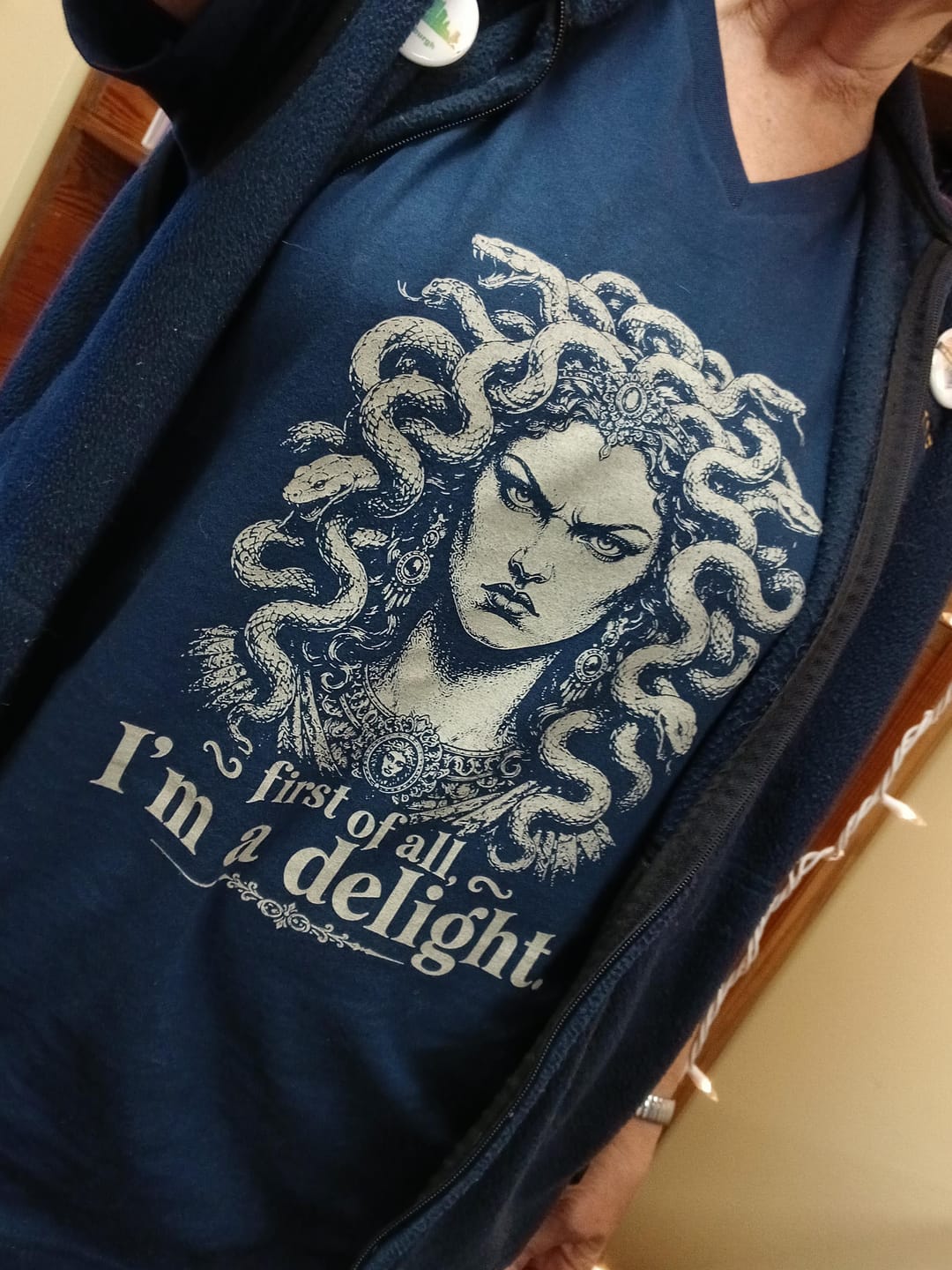 Customer photo review of Medusa First of All I'm a Delight V-Neck