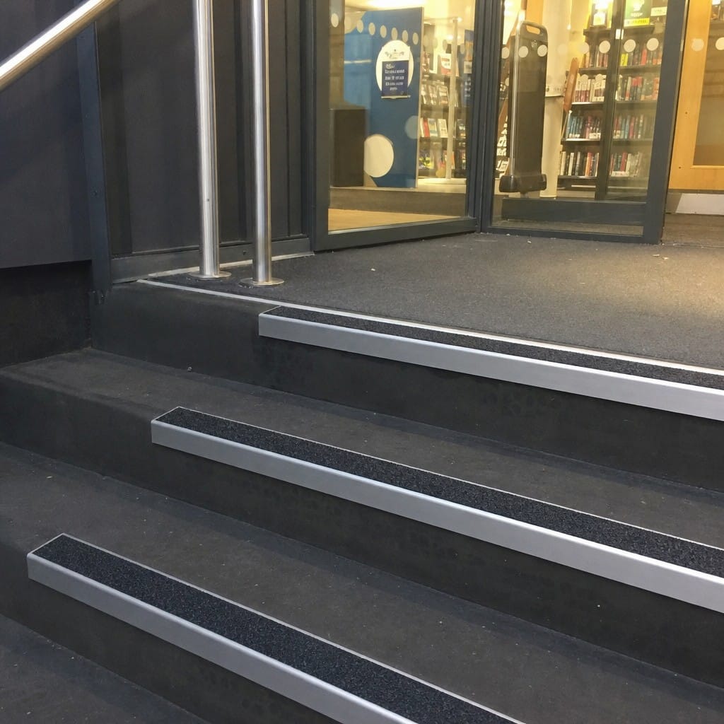 Customer photo review of Commercial GRP Aluminium Stair Nosing 63.3mm Tread Width