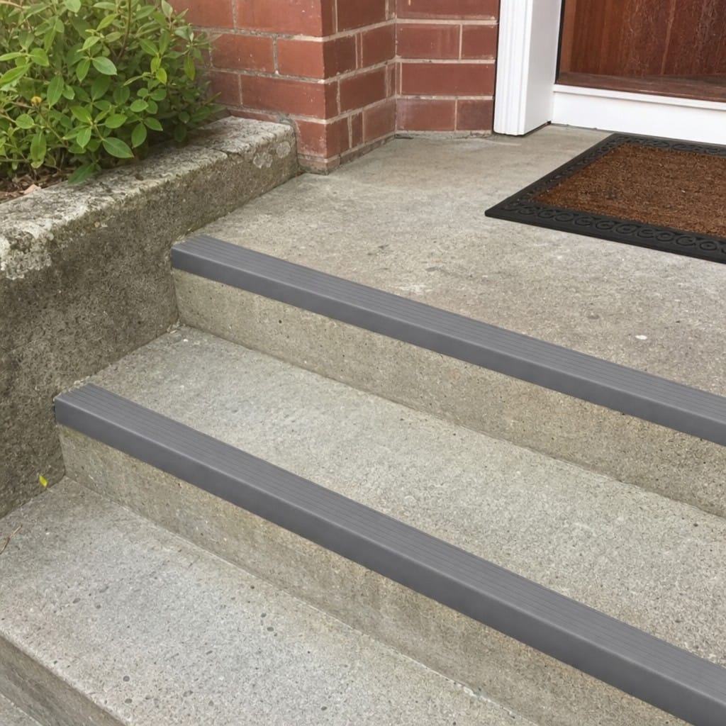 Customer photo review of Self-Adhesive PVC Anti-Slip Stair Nosing Strip | 50mm | Grey & Black | 1m 3m 6m