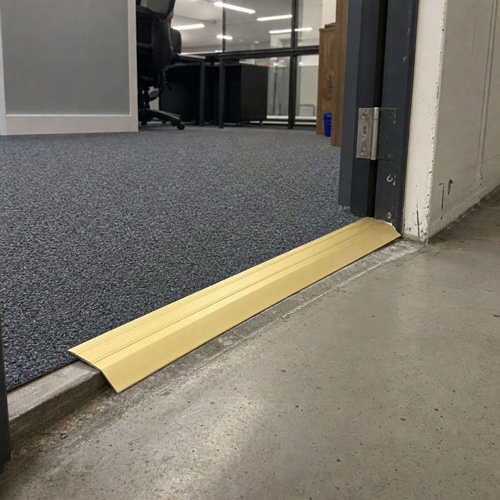 Customer photo review of Self Adhesive Aluminium Ramp Transition Strip 50mm x 14mm for Floor Level Changes