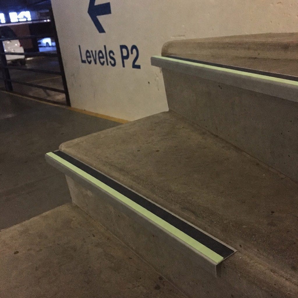 Customer photo review of Aluminium Stair Nosing 66x32mm Outdoor Grade Ramped Glow Edge