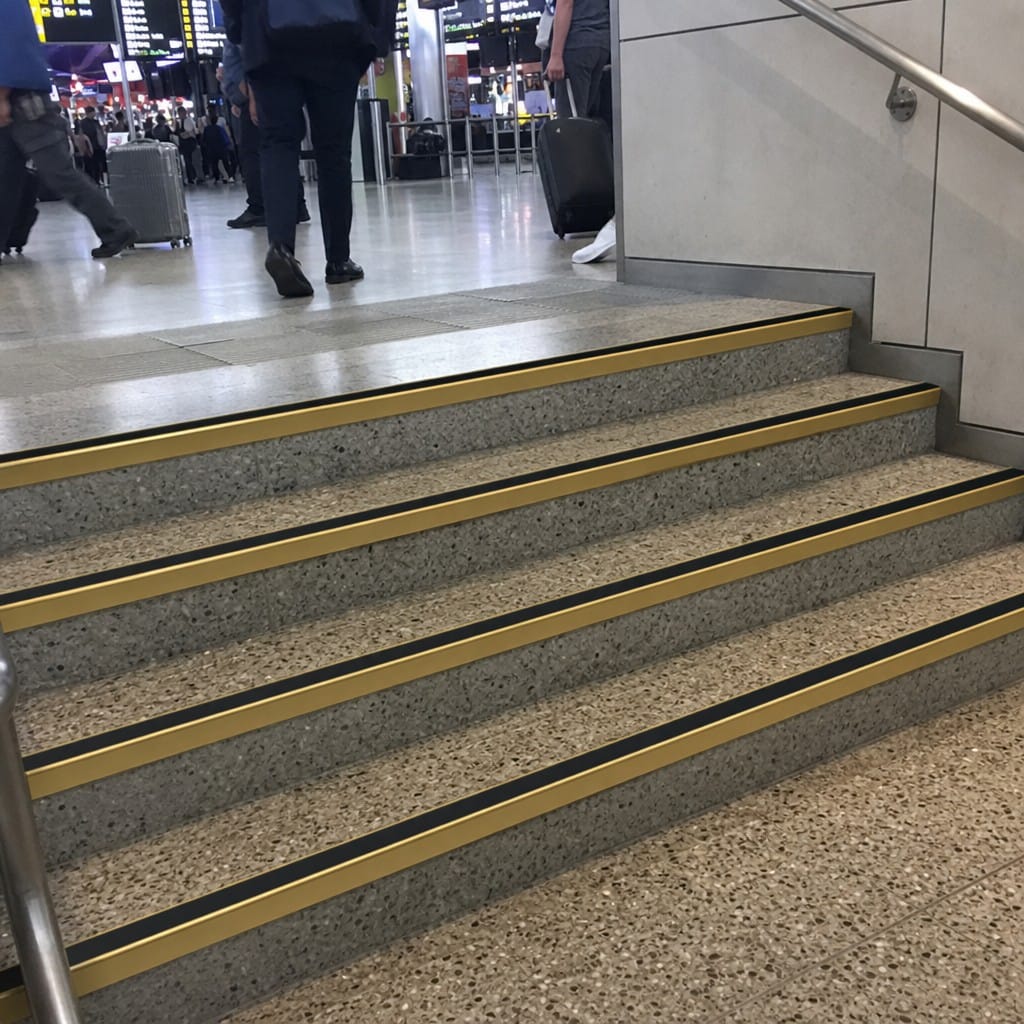 Customer photo review of Aluminium Stair Nosing 3.22m 46mm Tread 25mm Riser Rake Back