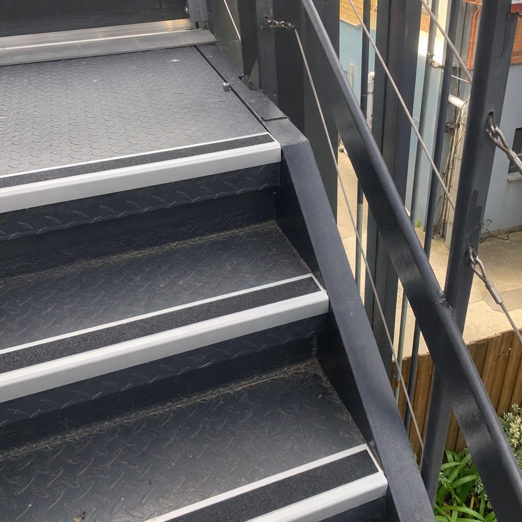 Customer photo review of Anodised Aluminium Stair Nosing 41x26.6mm with Anti Slip Tape