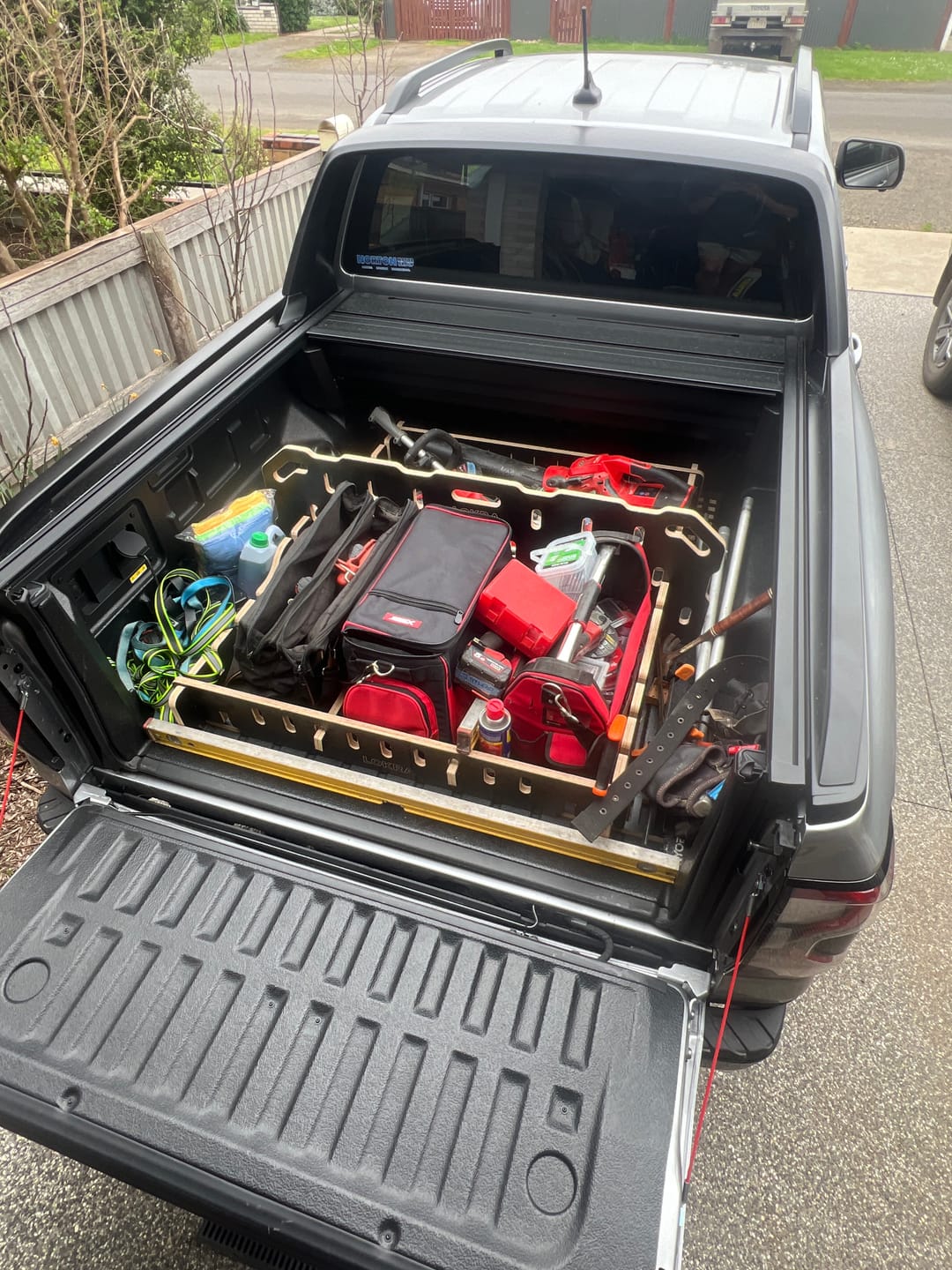 Customer photo review of Ute Tray Storage Divider | LOKRA