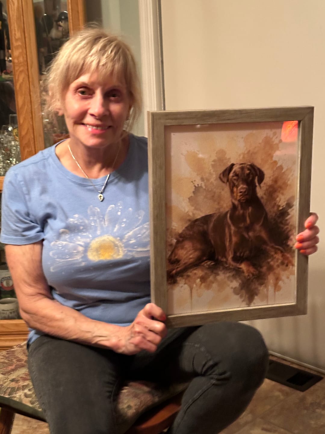 Customer photo review of Watercolor Realistic Portrait - Personalized Poster
