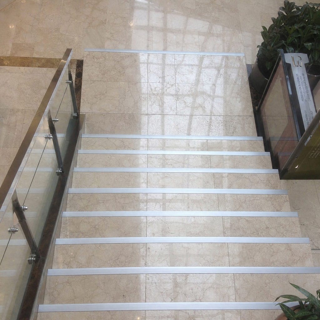 Customer photo review of Aluminium Stair Riser Cover Profile | Smooth & Anti-Slip Grooved Finish | Multiple Lengths