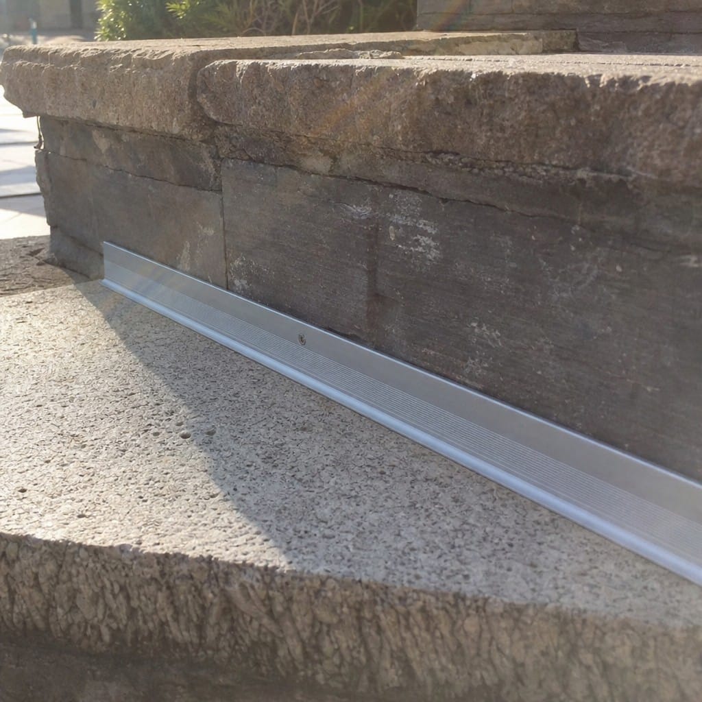 Customer photo review of Aluminium Stair Corner Trim 28x28mm - Inner Corner for 5mm LVT