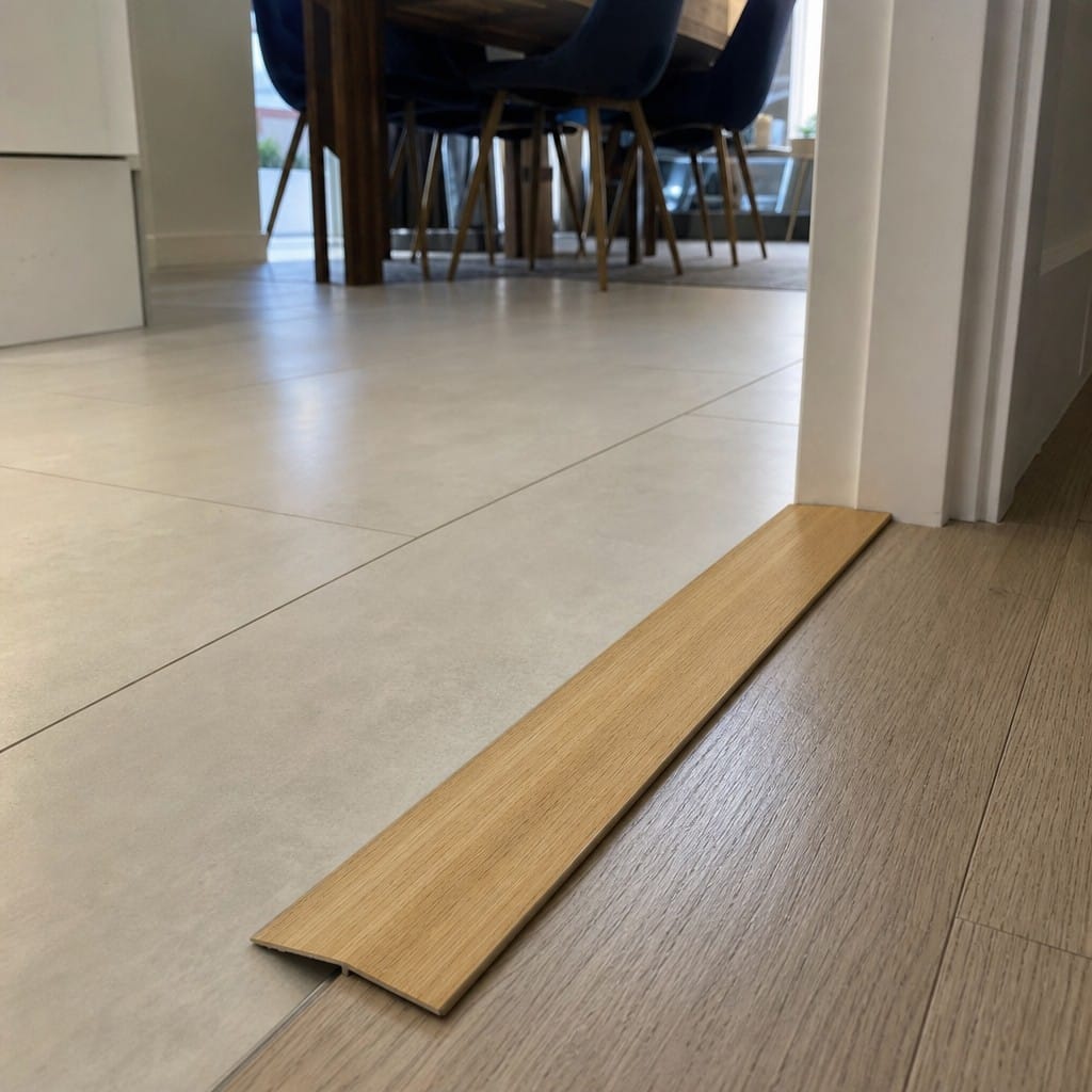 Customer photo review of Wood Effect Door Threshold Ramp 31mm Self Adhesive Aluminium