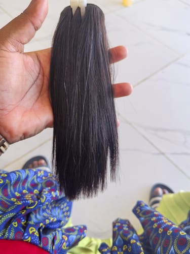 Customer photo review of Vietnamese Super Double Drawn Bone Straight Natural Black Bundles