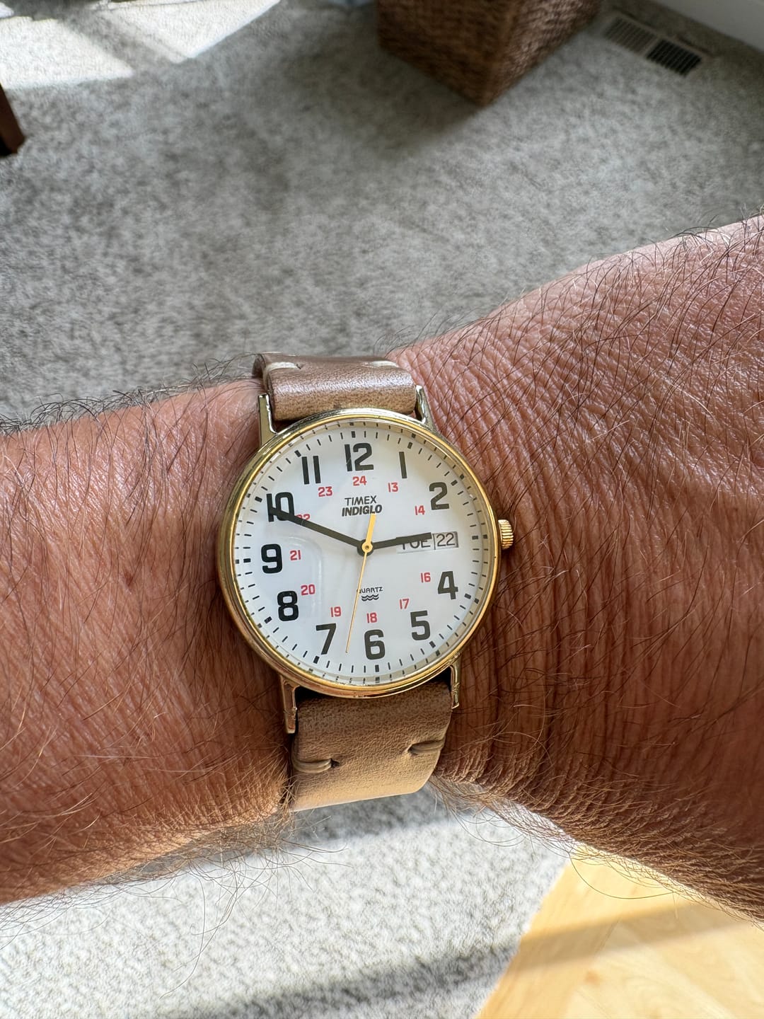 Customer photo review of Horween Natural Chromexcel Leather Watch Strap, Natural Thread